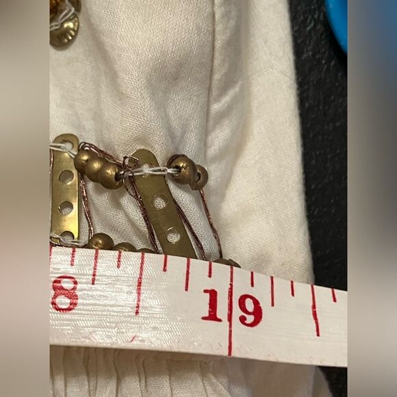 Boho Cream Midi Skirt with Brass Embelishments - Picture 7 of 7